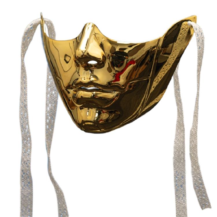 Målad Skönhetsmask Maskeradmask Festmask Estetisk Mask Mekanisk Halvansiktsmask för Halloween Jul Cosplay