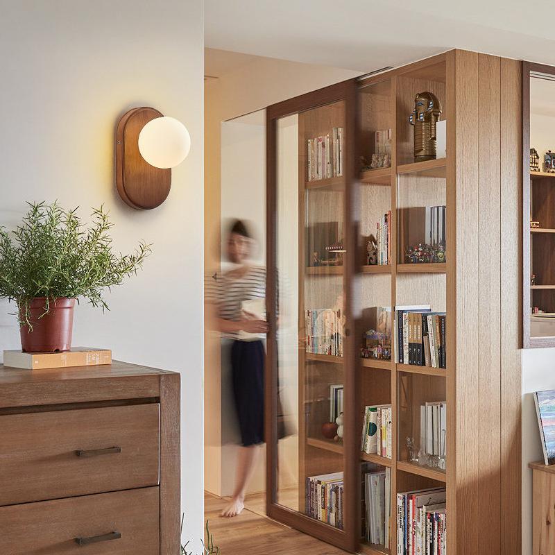 Minimalist Solid Wood New Bedroom Wall Lamp Wabi Sabi Style Bedside Lamp Aisle Lamp Foyer Lamp Wall Retro Lighting Fixture Home