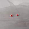 Beixi S925 Sterling Silver Red Heart Stud Earrings - Trendy, Elegant Jewelry for Women