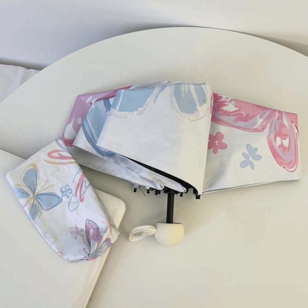 UV Protection Butterfly Rain Umbrella Windproof Folding Sun Umbrella  Women