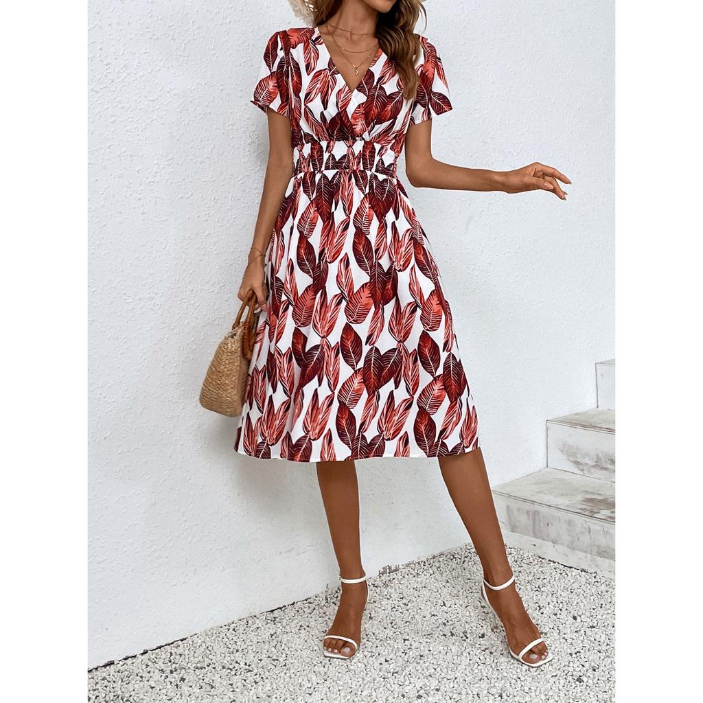2025 New Fashion Trend Dresses Spring Summer Printed Waist Dresses Fashion Women's