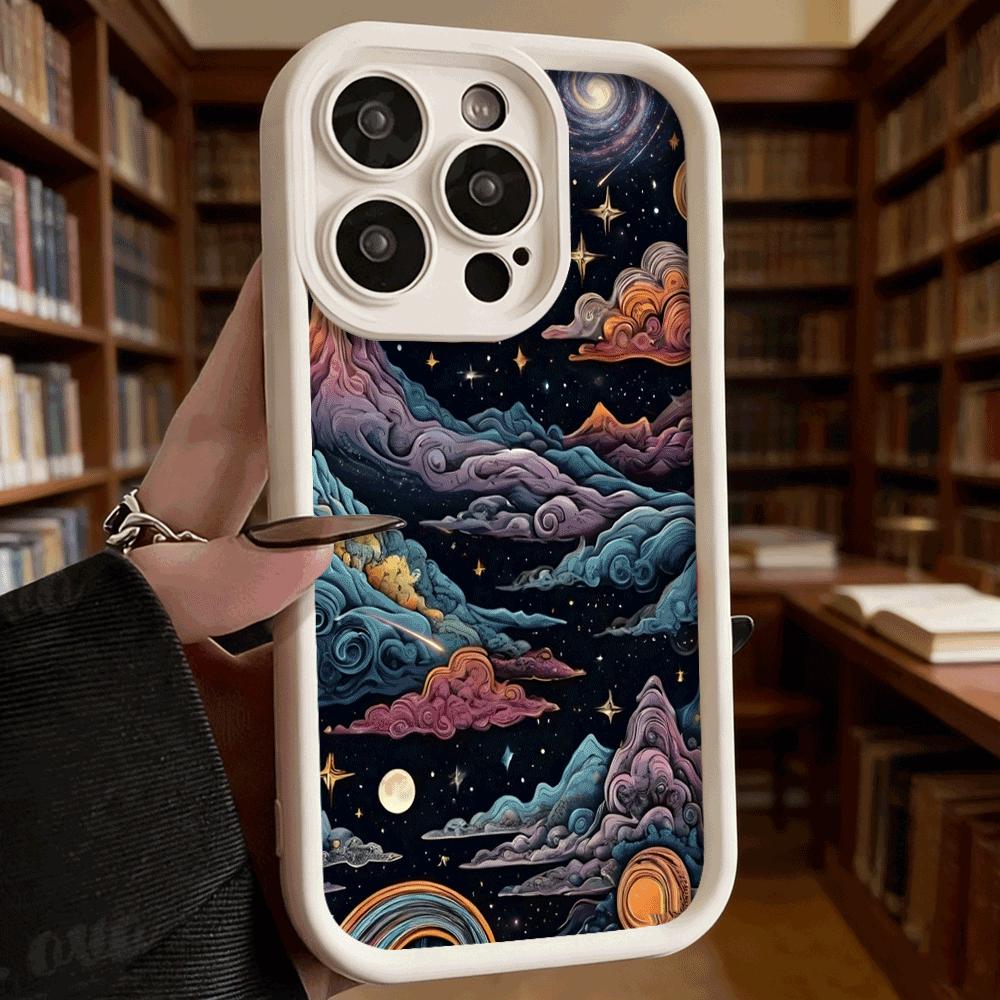 Colorful Moon Mountain Galaxy Soft TPU Shockproof Case For Xiaomi Redmi Note 15 14 13 12 11 Pro Anti-Fall Protective Back Cover