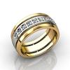 Cao Shi Trendy Unisex Two-Tone Rings - European & American Minimalist Couple Style