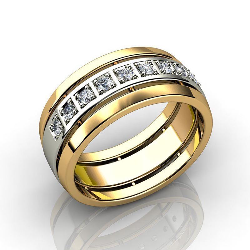 Cao Shi Trendy Unisex Two-Tone Rings - European & American Minimalist Couple Style