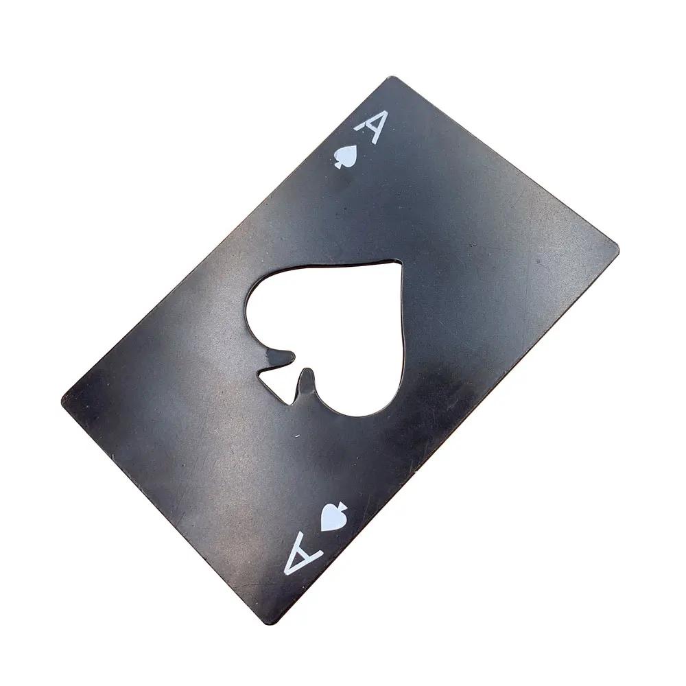 

Пики Креативная форма игральной карты Портативная открывалка для бутылок из нержавеющей стали Кредитная карта Открывалка для бутылок Отвертка для пива чёрный