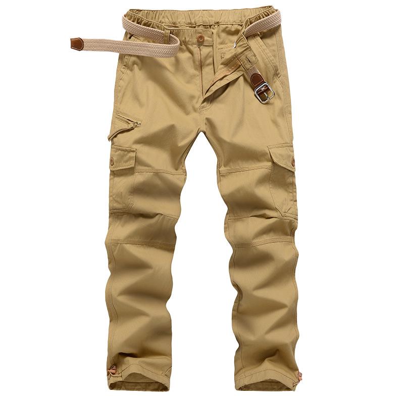 Men's Winter Plus Velvet Multi-Pocket Casual Work Pants - Trendy, Large Size, Thick Fat Trousers