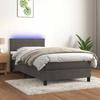 Exclusive House - Slatted Bed Base and Mattress and LED Dark Grey 80x200 Cm