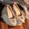 French Bridal Shoes Pearl Daily Wearable Shoes Fashion Single Shoes Thick Heel Dress Medium Heel Shoes French Wedding Shoes Women 2025