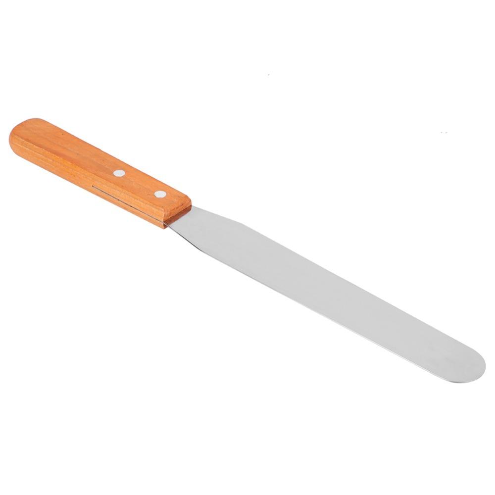 Wood Handle Cake Icing Spatula Straight Blade Cake Scraper Spatula Baking Pastry M