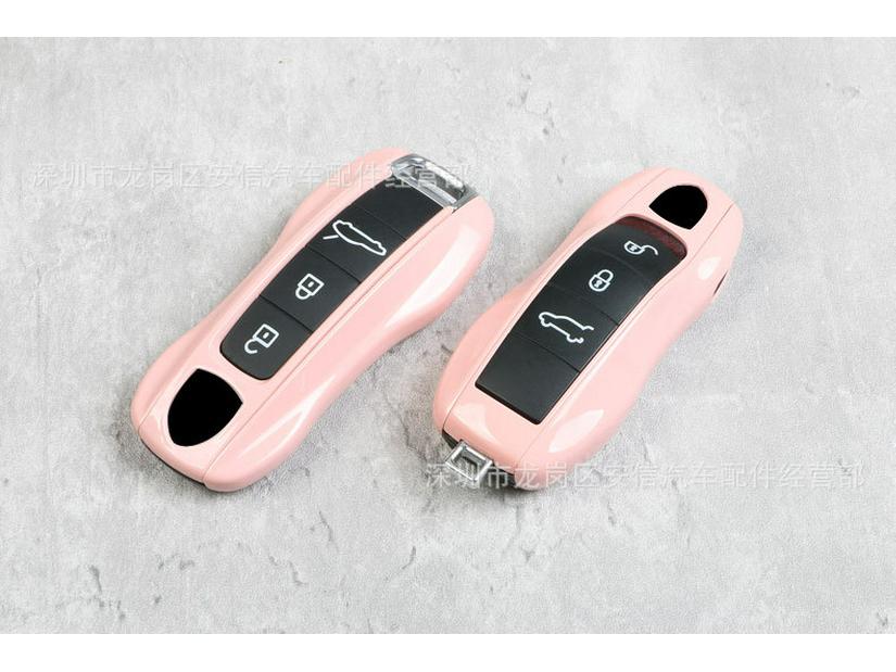 Porsche Morandi Pink Key Shell for Macan, 718, Cayenne, Panamera, Taycan