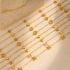 Vnox Multiple Styles Stainless Steel Necklace For Women, Heart Flower Star 18K Gold Plated Choker Accessories Charms Jewelry