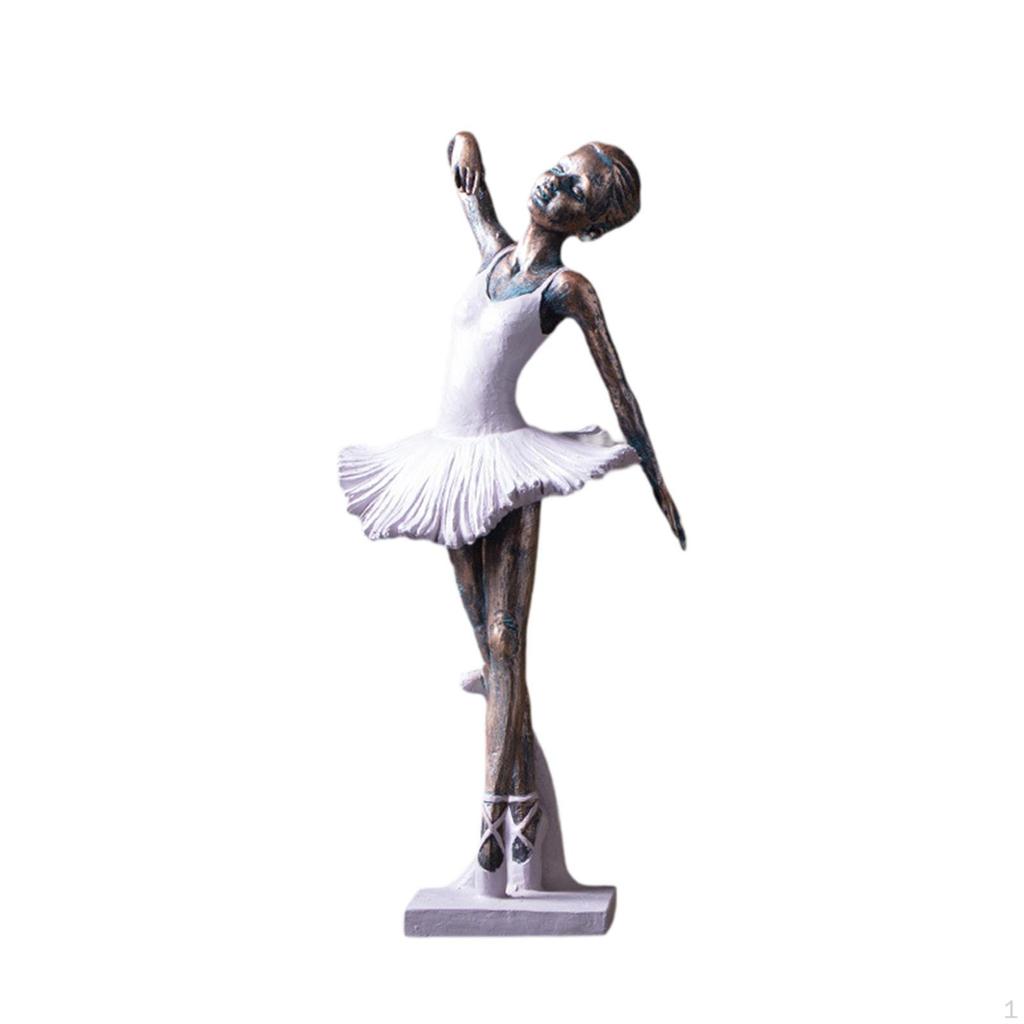 Ballerina Figurine Art Sculpture Ballet Dancer Statuette for Living Room