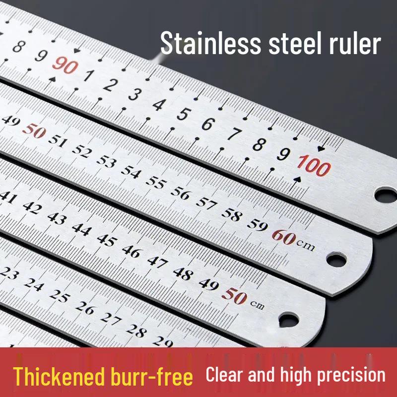 Premium Stainless Steel Double-Sided Ruler for Drafting and Measuring