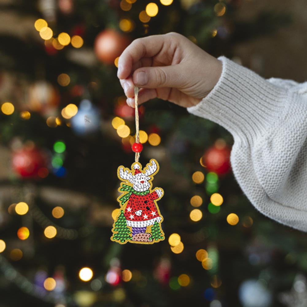 5/10pcs Diamond Painting Christmas Santa Claus Pendant Decoration Atmosphere Decor for Children Christmas Gift Natal Navided