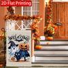 2D Flat, 2D Flat Wizard Pumpkin for Man Black Cat Fighting Sugar Cartoon Halloween Garden Flag- Outdoor Garden Flag Double-sided Home Decoration Court