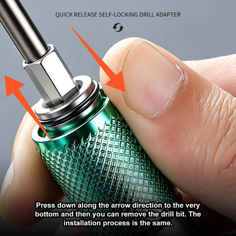 Fastening Drill Bit Adapter, Carbon Steel Sleeve Tool for Repair Work, Drilling Tasks and Bit Change Use Daily