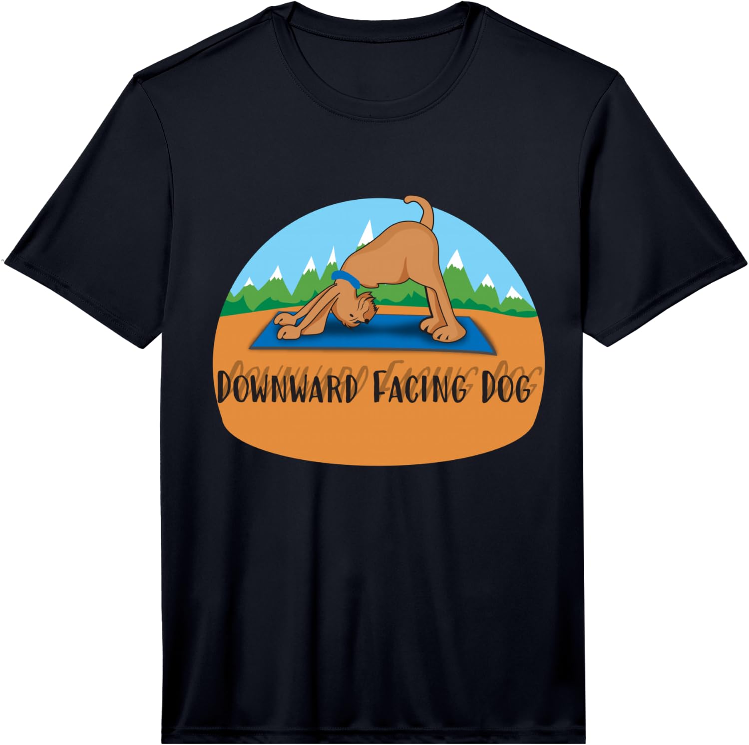 Happy Downward Facing Dog On Yoga Mat Yoga Pose Meditation Performance Unisex T-Shirt XXL
