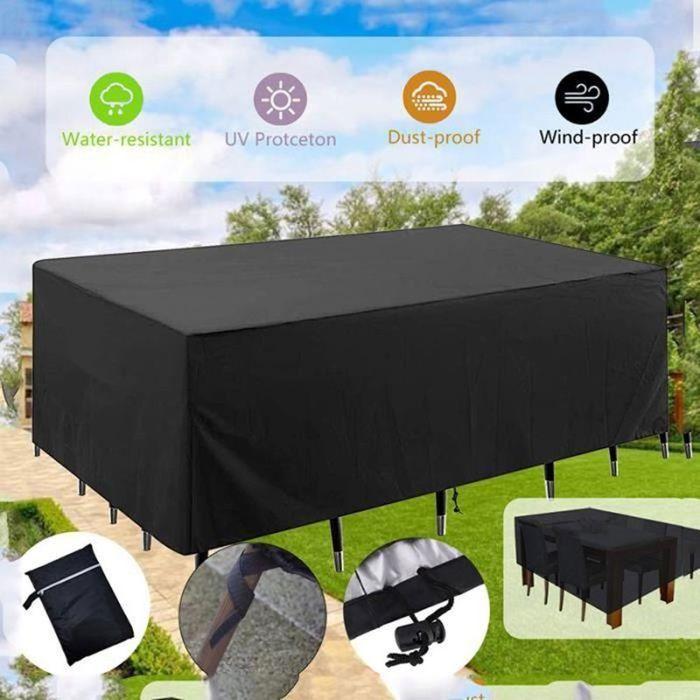 Bache Salon de Jardin - Marque - Housse de Table Extérieur - Étanche et Anti-UV - 170 x 94 x 70cm