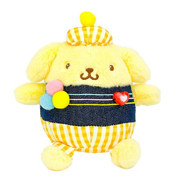 Sanrio Pompompurin Gingham Denim Mascot Plush Sanrio