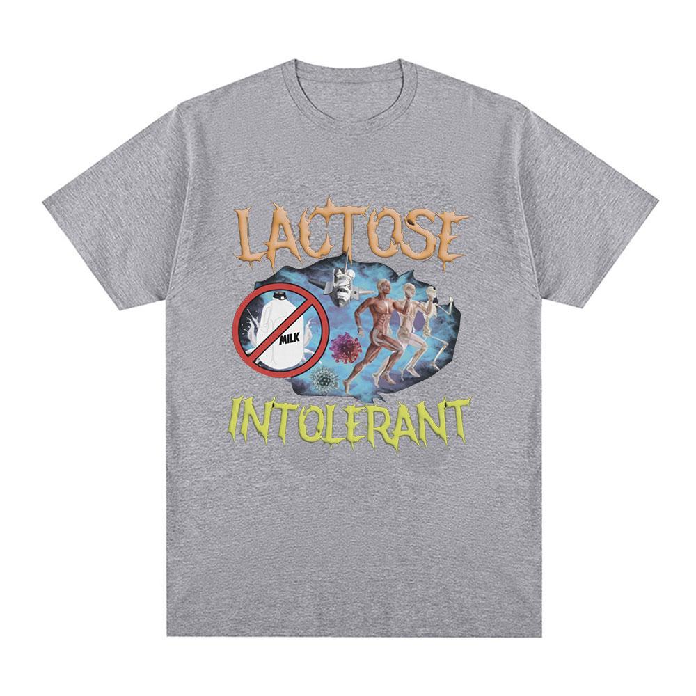 Lactose Intolerant Meme Graphic Tshirt Unisex Clothes Fashion Hip Hop Vintage Short Sleeve Tshirts Cotton Tee Shirt Oversized