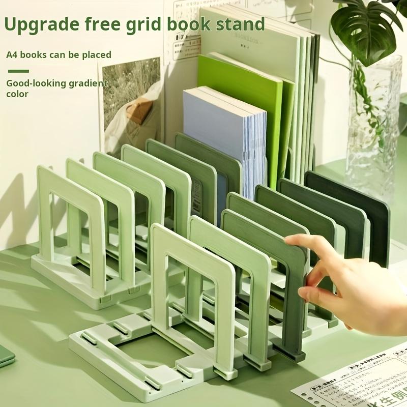Kostenloses Upgrade: Gitter-Schreibtischständer - 8 Fächer, abnehmbarer Schreibtisch-Organizer, Farbverlauf Grün & PP-Material, Notizbücher & Bürobedarf