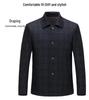 Men's Luxury Wool Lapel Jacket - Thick, Button-up Outerwear for Middle-aged and Elderly Dads