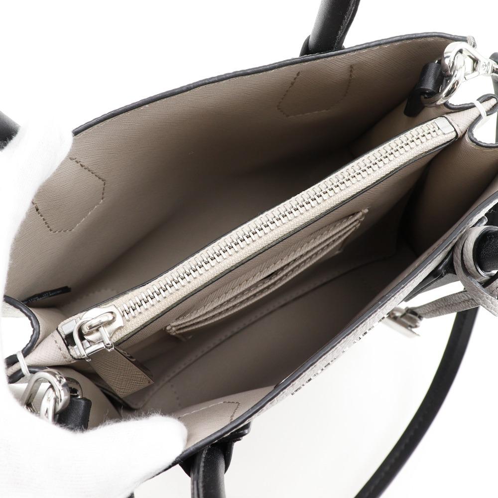 Michael Kors Mercer Handbag By Color 2WAYShoulder Gray / White Leather Women Used