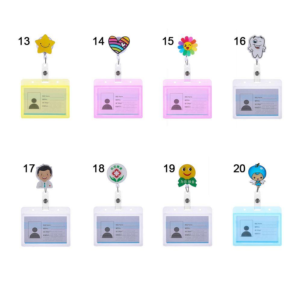 Cartoon Nurse Doctor ID Badge Holder with Retractable Reel, Retractable Metal Clip Business Work Card/Name Tags Badge Holders