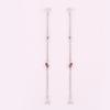 White Topaz & Pink Tourmaline Earrings 925 Sterling Silver Rhodium Jewelry Gift for Her