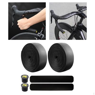 Bike Handlebar Tapes Bicycle Handle Bar Wraps Mountain Tape with End Plugs for Road