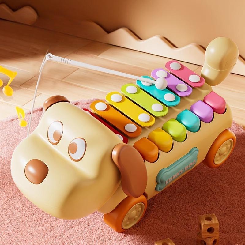 

Baby Eighttone Handcranked Percussion Piano Two in One Xylophone Music Early Education Musical Instrument Toys for Kids Gifts