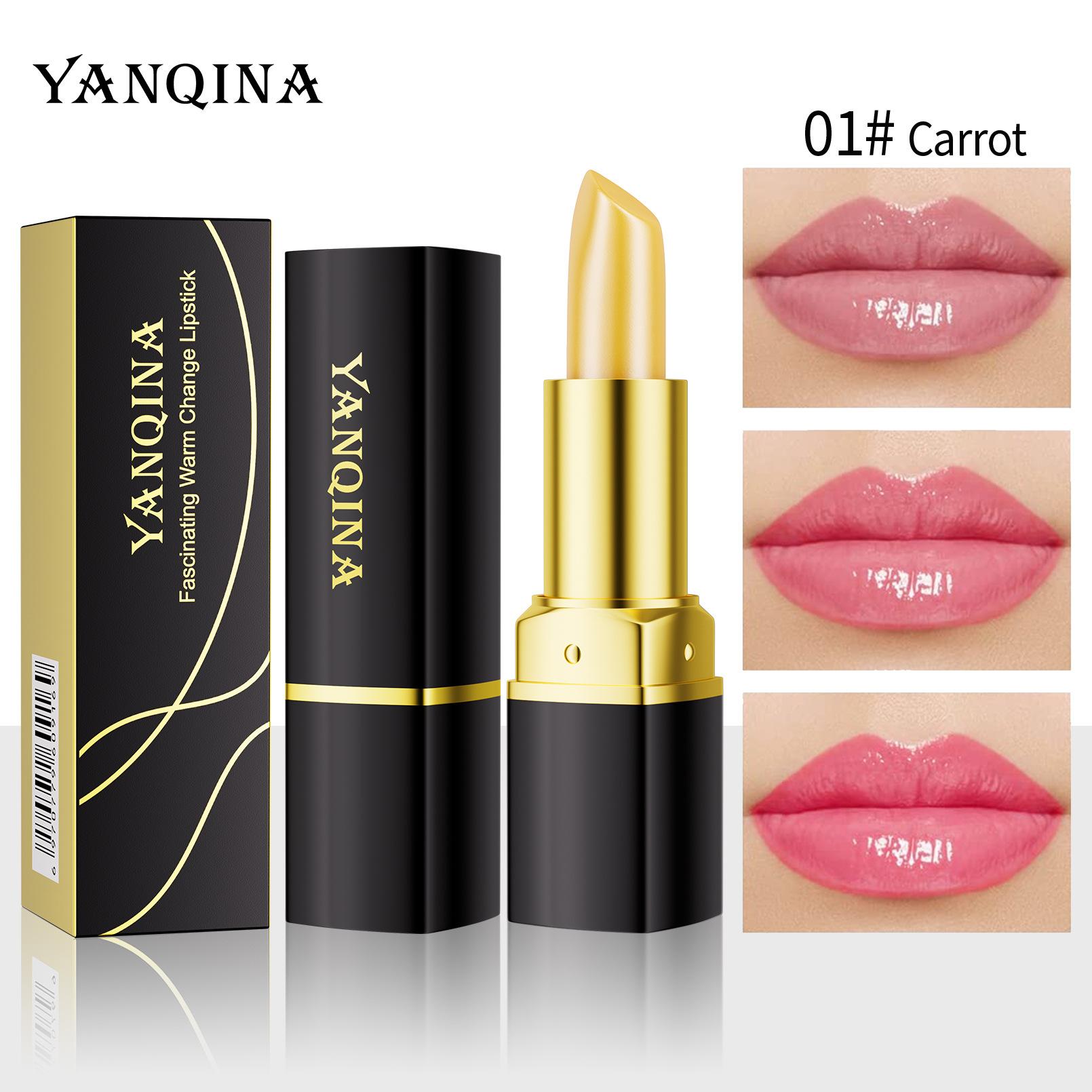 

YANQINA Теплая каротиновая помада, меняющая цвет, помада для женщин, увлажняющая и увлажняющая 3.2g жёлтый
