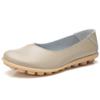Autumn and winter cowhide Doudou shoes women's large size mother shoes flat-soled maternity shoes beef tendon soft sole 35-44