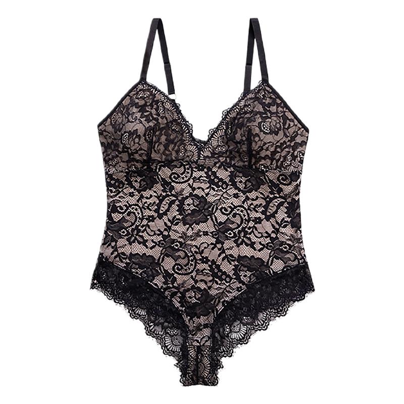 CINOON Women's Lace Sexy Bodysuit Tummy Control Shapewear Waist Cincher Plus Size Slimming Body Shaper