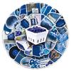 10/30/50pcs Blue INS Style Art Graffiti Stickers Cute Aesthetic Cartoon Decals DIY Guitar Luggage Scrapbook Waterproof Sticker