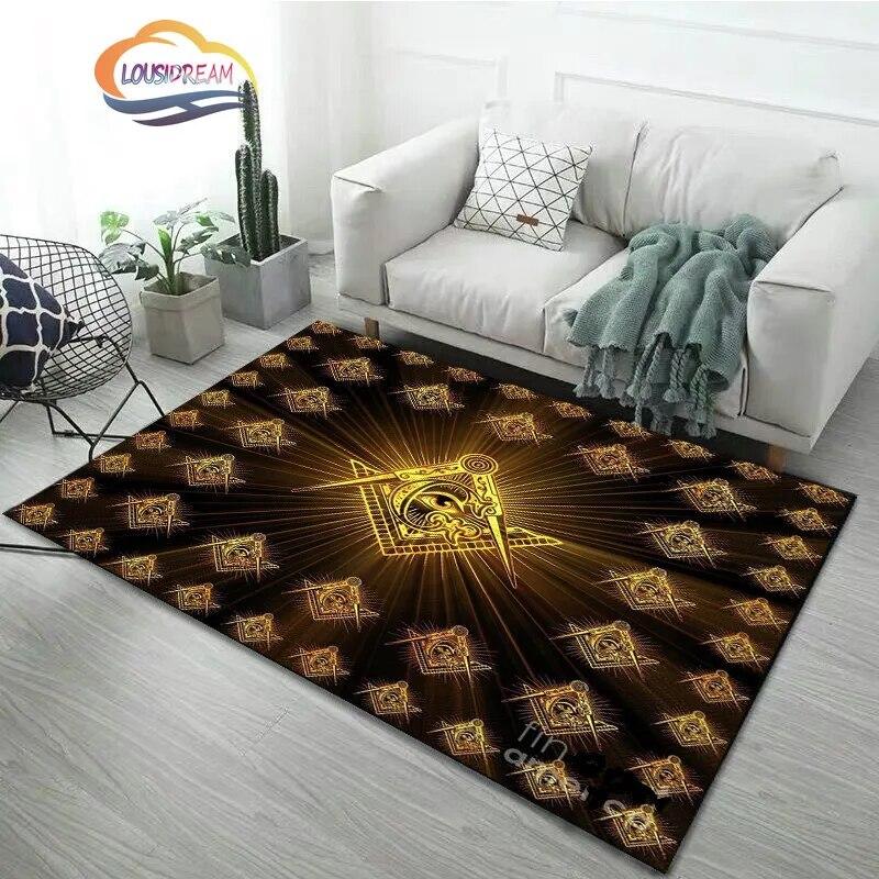 Νεότερο μοδάτο χαλί Freemasonry Χαλί Μασονικό μαλακό χαλάκι πόρτας Χαλιά κρεβατοκάμαρας Freemason Σαλόνι Πόρτα Δάπεδο Χωλ Χαλάκι Χαλάκι γιόγκα