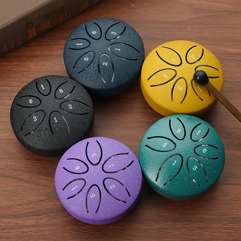 3-inch 6-tone Mini Hollow Drum Percussion Instrument Steel Tongue Drum Children's Portable Instrument Pocket Drum Toy Small Drum