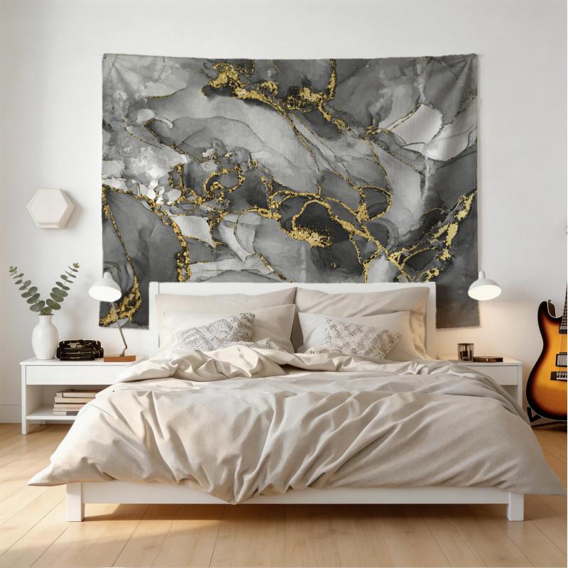 Luxury Gold Marble Wall Tapestry Abstract Art Wall Hanging Tapestry Modern Aesthetic Wall Decor For Living Room Bedroom Dorm