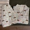 Cute Cute Puppy Pajamas Women'S Summer Thin Plaid Cartoon Loose Loungewear Short-Sleeved Suit