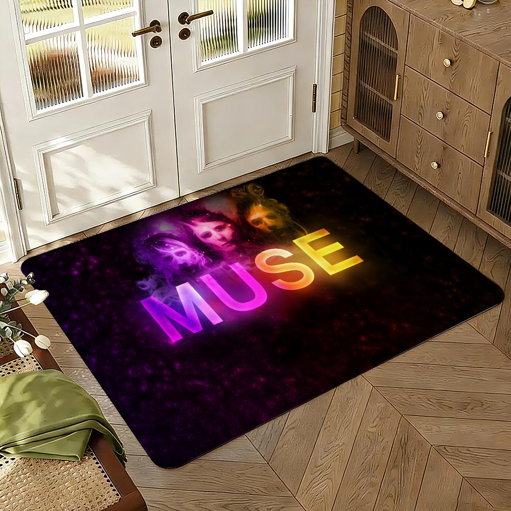 Alternative rock the muse band Floor Mat Soft Thickened Absorbent Non-Slip Bedroom Living Room Door Mat Home Decor Flannel Rugs