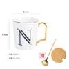 1 Stück Europäische Goldbuchstaben Keramiktasse Liebhaber Frühstück Kaffeetasse Milchtee A-Z Buchstabe Männer Frauen Kreativer Becher