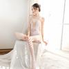 Benqian Fun Suit Elegant Jacquard Bunny Double Shoulder False Transparent Stockings Tights 8618