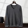 V-neck cashmere sweater simple commuter with shirt wear flat knitted top