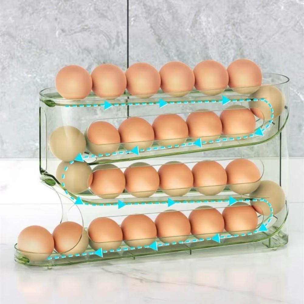 Large Capacity Egg Roller Rack Household Egg Organiser New Automatic Egg Roller
