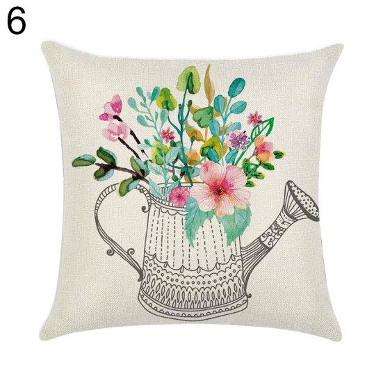 Talos Bicycle Flower Soft Linen Throw Pillow Cover Case Cushion Home Sofa Car Decor