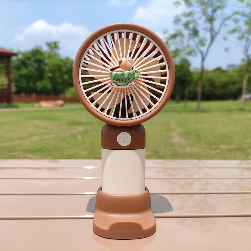 Cute Cartoon Capybara Portable Mini Pocket Cooling Fan  Detachable Dock Handheld Fan Outdoor Usb Charging Small Fan Gifts