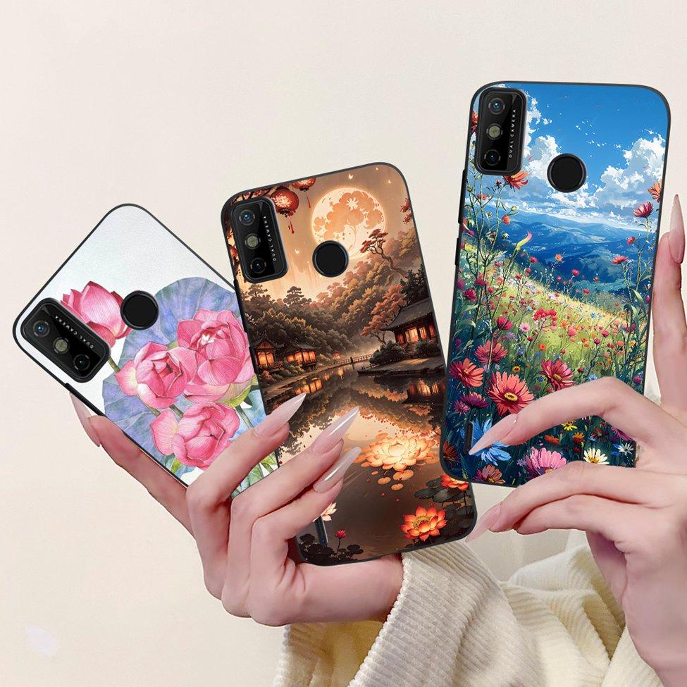 For Tecno Spark 6 Go KE5j KE5k Case For Tecno Spark Go 2020 KE5S Cover Silicone Cute Fashion Flowers Funny Painted Back Cover