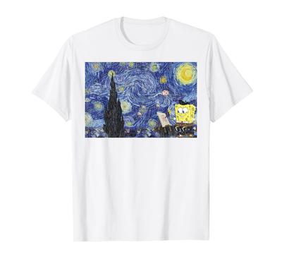 Spongebob Schwammkopf Sternennacht Gemälde T-Shirt