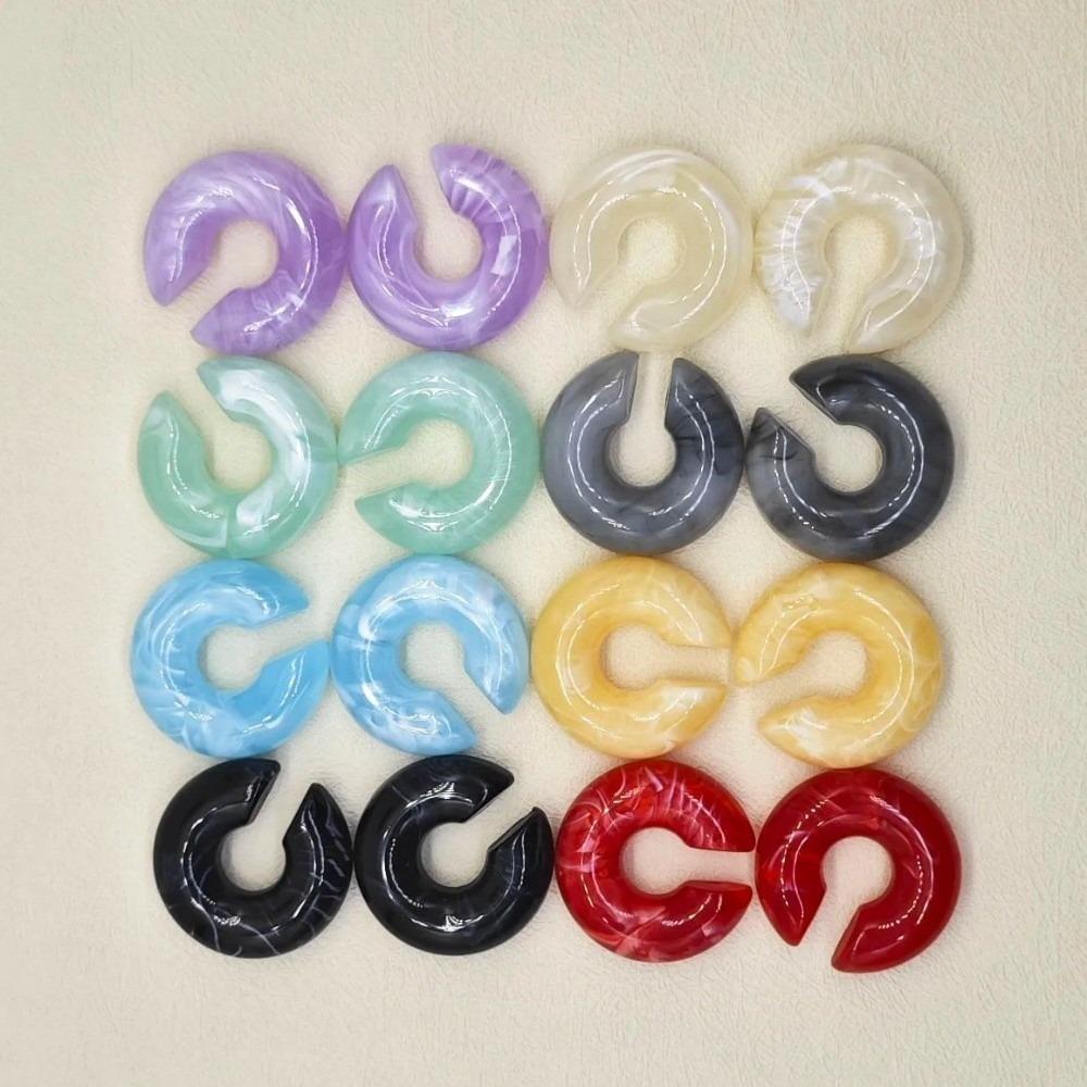 New Style Acrylic Ear Clip Earrings Resin Round C Shape Ear Cuff Lightweight Smooth No Piercing Earrings Gift