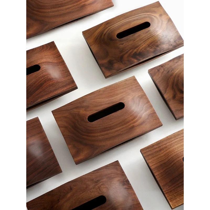 Walnut Wood Tissue Boxes, Affordable Luxury, Tissue Holder, Napkin Case, Household Decoration, Hotel, Restaurant, Paper Towel Bo